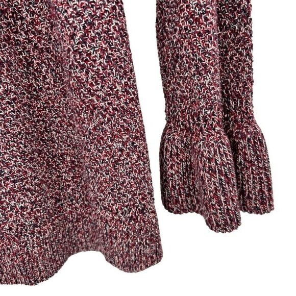 Tyler Boe Ruffle Sleeve Sweater Burgundy Large - Picture 3 of 7